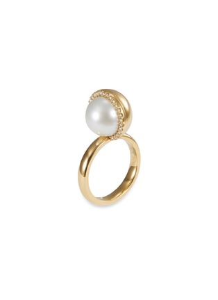  - TASAKI - Diamond pearl 18k yellow gold ring