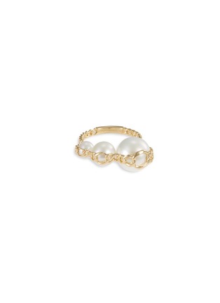 Main View - Click To Enlarge - TASAKI - Pearl 18k yellow gold chain effect ring