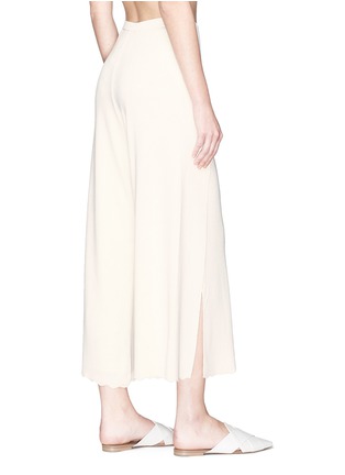 Back View - Click To Enlarge - CRUSH COLLECTION - Side split scalloped silk-cotton knit culottes