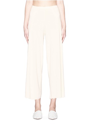 Main View - Click To Enlarge - CRUSH COLLECTION - Side split scalloped silk-cotton knit culottes