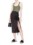 Figure View - Click To Enlarge - CRUSH COLLECTION - Silk-cotton rib knit tank top