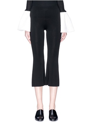 Main View - Click To Enlarge - CRUSH COLLECTION - Cropped bell silk knit pants