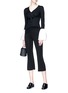 Figure View - Click To Enlarge - CRUSH COLLECTION - Cropped bell silk knit pants
