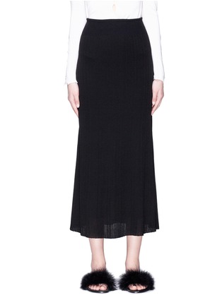 Main View - Click To Enlarge - CRUSH COLLECTION - Pleated silk knit maxi skirt