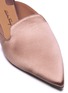 Detail View - Click To Enlarge - SALVATORE FERRAGAMO - 'Maida' metallic flower heel satin mules