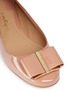 Detail View - Click To Enlarge - SALVATORE FERRAGAMO - 'Capua' metallic flower heel patent leather ballet flats