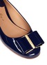 Detail View - Click To Enlarge - SALVATORE FERRAGAMO - 'Capua' metallic flower heel patent leather ballet flats