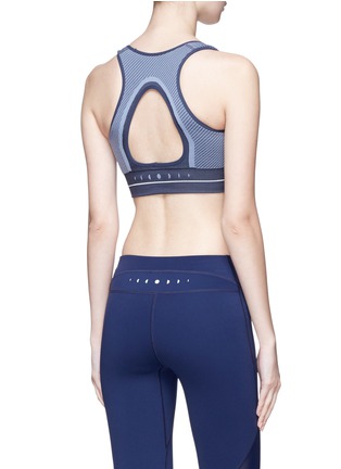 Back View - Click To Enlarge - PARTICLE FEVER - Rib knit panel sports bra top