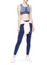 Figure View - Click To Enlarge - PARTICLE FEVER - Rib knit panel sports bra top