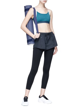 Figure View - Click To Enlarge - PARTICLE FEVER - Snap placket shorts overlay performance leggings