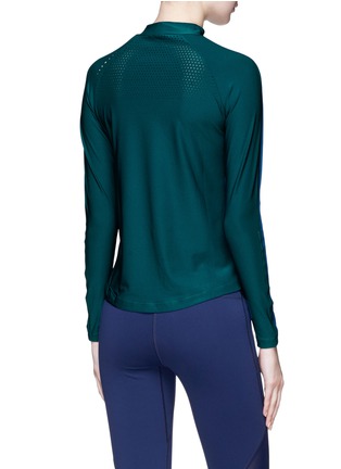 Back View - Click To Enlarge - PARTICLE FEVER - Mesh panel contrast sleeve performance top