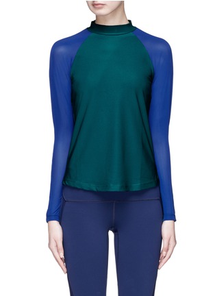 Main View - Click To Enlarge - PARTICLE FEVER - Mesh panel contrast sleeve performance top