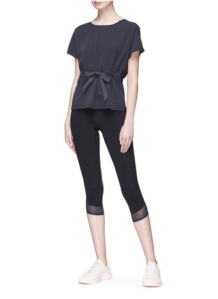 Figure View - Click To Enlarge - PARTICLE FEVER - Mesh hem cropped performance leggings