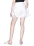 Back View - Click To Enlarge - XIAO LI - Bow cuff poplin shorts
