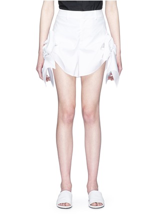 Main View - Click To Enlarge - XIAO LI - Bow cuff poplin shorts