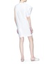 Figure View - Click To Enlarge - XIAO LI - Asymmetric sleeve ruffle drape poplin dress