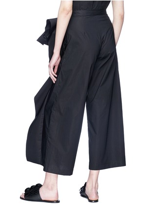 Back View - Click To Enlarge - XIAO LI - Bow drape poplin culottes