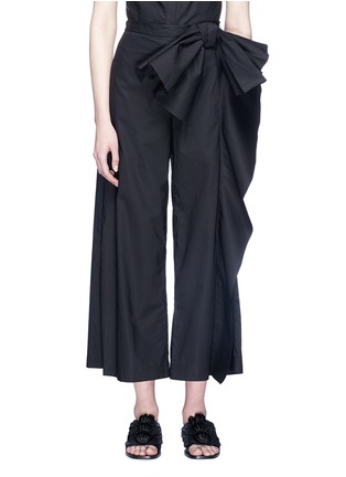 Main View - Click To Enlarge - XIAO LI - Bow drape poplin culottes