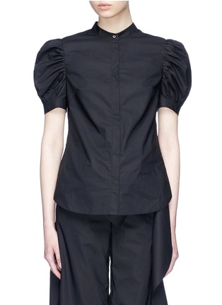 Main View - Click To Enlarge - XIAO LI - 'Robot' slogan print back puff sleeve poplin shirt