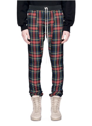 Main View - Click To Enlarge - FEAR OF GOD - Stripe outseam tartan plaid twill jogging pants