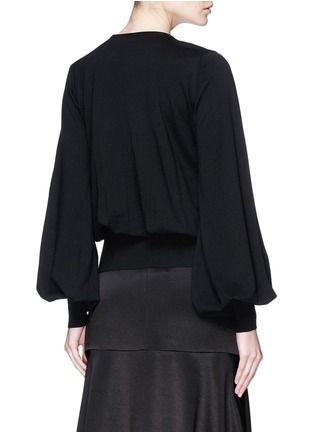 Back View - Click To Enlarge - THE ROW - 'Alend' bishop sleeve Merino wool-cashmere knit top