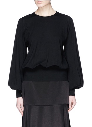 Main View - Click To Enlarge - THE ROW - 'Alend' bishop sleeve Merino wool-cashmere knit top