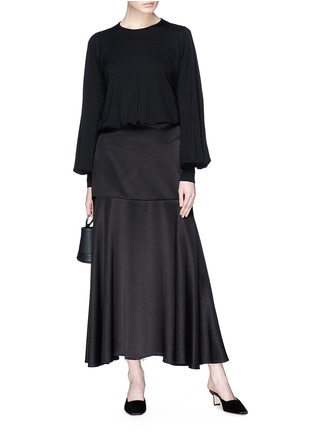 Figure View - Click To Enlarge - THE ROW - 'Alend' bishop sleeve Merino wool-cashmere knit top