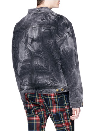 Back View - Click To Enlarge - FEAR OF GOD - 'Holy Water' tie-dye washed selvedge denim jacket