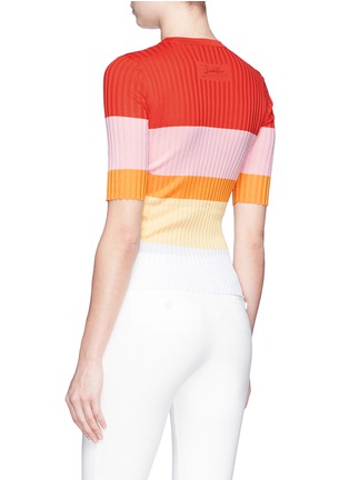 Back View - Click To Enlarge - EMILIO PUCCI - Colourblock stripe rib knit sweater