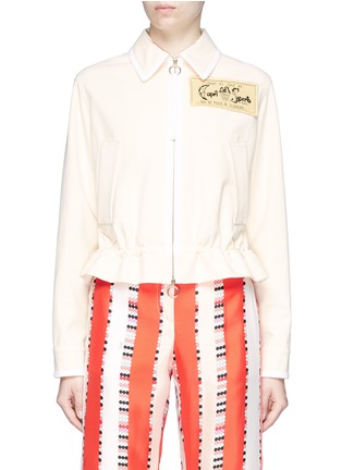 Main View - Click To Enlarge - EMILIO PUCCI - Graphic patch peplum twill jacket