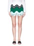 Main View - Click To Enlarge - EMILIO PUCCI - Colourblock perforated scalloped skirt