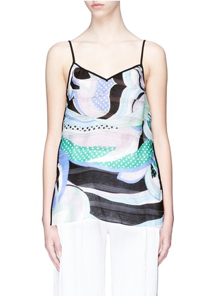 Main View - Click To Enlarge - EMILIO PUCCI - Graphic print tiered camisole top