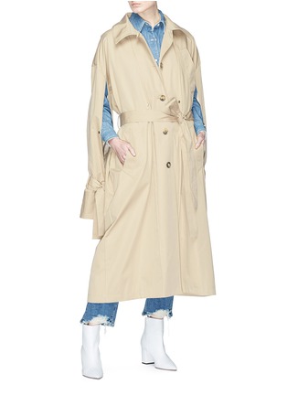 Figure View - Click To Enlarge - ROKH - Split back belted twill trench coat