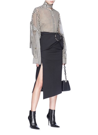 Figure View - Click To Enlarge - ROKH - Houndstooth print oversized crepe shirt