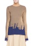 Main View - Click To Enlarge - ROKH - Colourblock paint effect stripe sweater