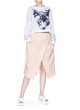 Figure View - Click To Enlarge - DAWEI - Cat intarsia cropped sweater