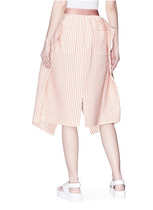 Back View - Click To Enlarge - DAWEI - Stripe mock wrap skirt