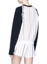 Back View - Click To Enlarge - P.E NATION - 'Double Time' logo raglan strap stripe sweatshirt