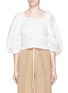 Main View - Click To Enlarge - 73401 - 'Geeta' puff sleeve drawstring ruched top