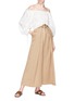 Figure View - Click To Enlarge - 73401 - 'Geeta' puff sleeve drawstring ruched top