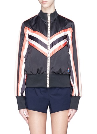 Main View - Click To Enlarge - P.E NATION - 'Crusher' stripe panel bomber jacket