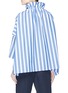 Back View - Click To Enlarge - FFIXXED STUDIOS - Drawstring collar stripe poncho top