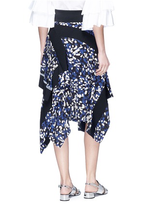 Back View - Click To Enlarge - 3.1 PHILLIP LIM - Brushstroke print asymmetric tiered silk crepe skirt
