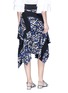 Back View - Click To Enlarge - 3.1 PHILLIP LIM - Brushstroke print asymmetric tiered silk crepe skirt