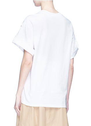 Back View - Click To Enlarge - 3.1 PHILLIP LIM - Harness sleeve broderie anglaise trim T-shirt