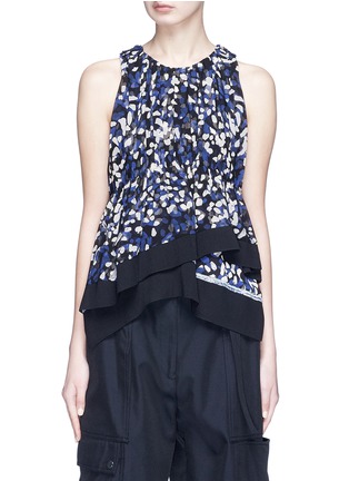 Main View - Click To Enlarge - 3.1 PHILLIP LIM - Brushstroke print asymmetric tiered silk crepe top