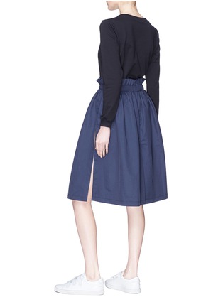 Figure View - Click To Enlarge - MINKI - Drawcord long sleeve T-shirt panel nylon dress