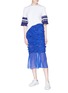 Figure View - Click To Enlarge - MINKI - Ruched panel organdy skirt