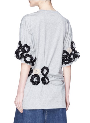 Back View - Click To Enlarge - MINKI - Floral appliqué ruched T-shirt
