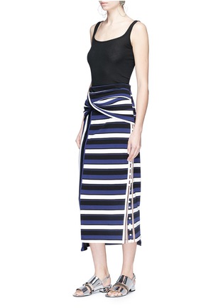 Figure View - Click To Enlarge - 3.1 PHILLIP LIM - Twist stripe wrap maxi skirt